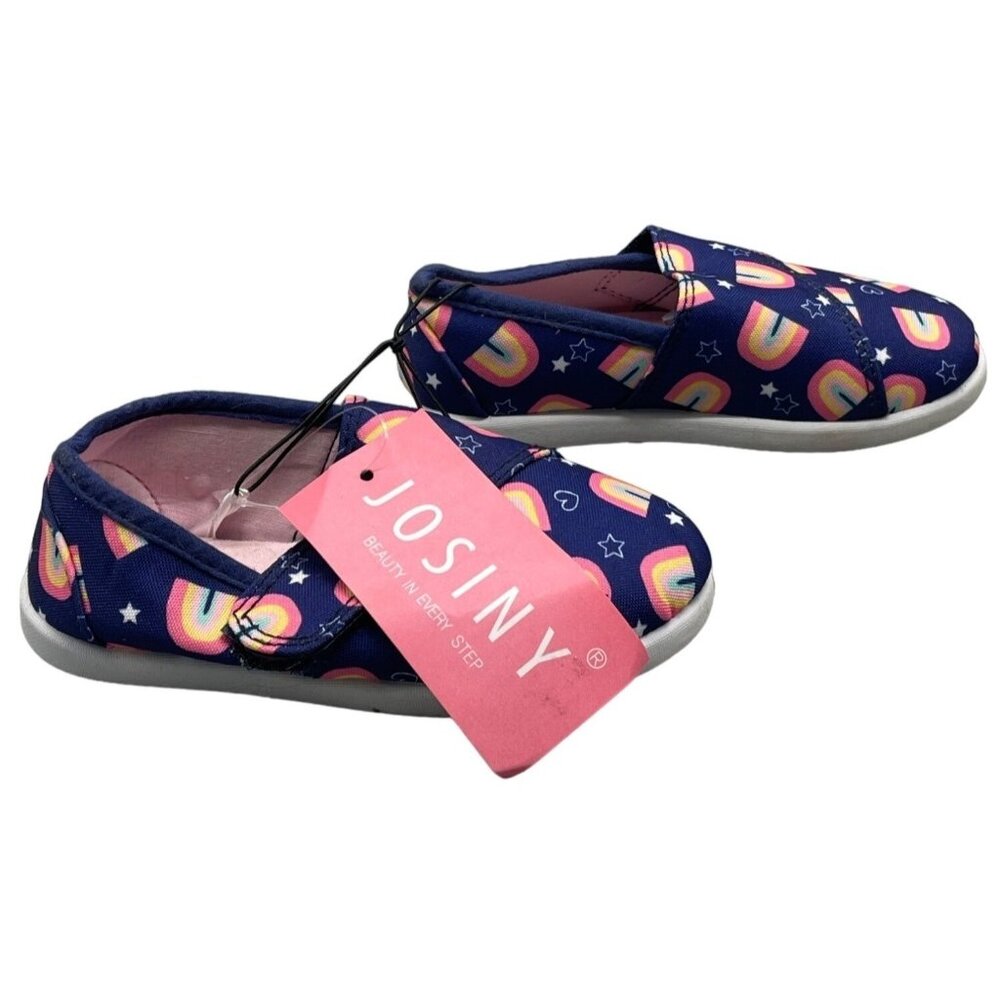 Josiny beauty in every step kids shoes rainbow blue size 8 slip on NEW READ